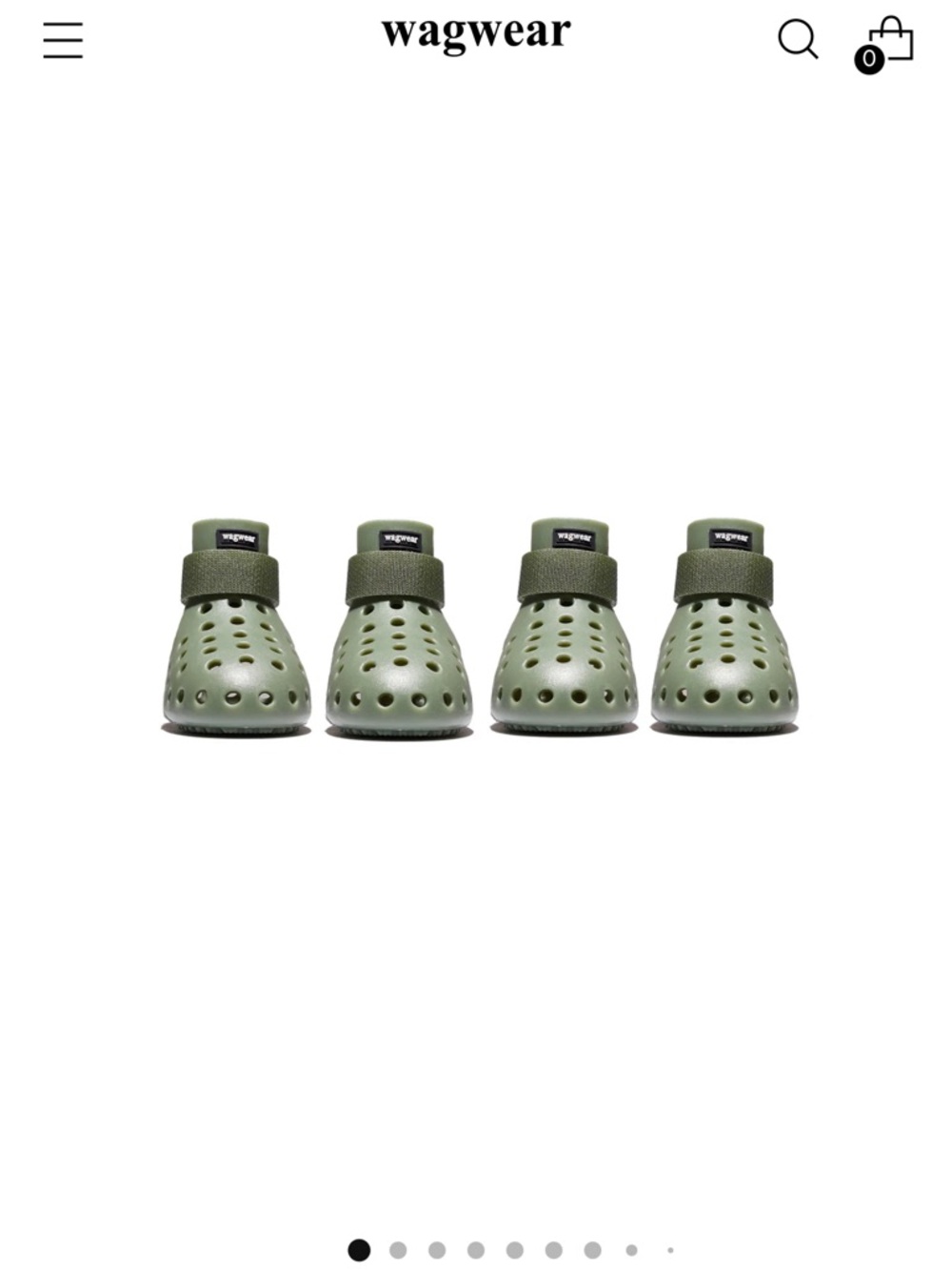 Wagwear Olive Slip-On Dog Sandals with Adjustable Strap